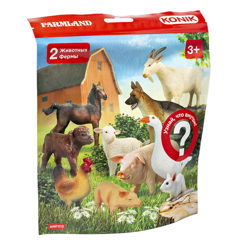 Пакетик-сюрприз KONIK «Животные фермы», 3 фигурки | luchistii-sudak.ru Пожалуй, лучшие игрушки в России