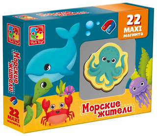 Набор магнитов 'Морские жители', 22 макси магнита, Vladi Toys