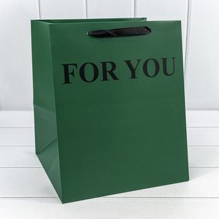Пакет подарочный 'For You' 25х30 см, зеленый