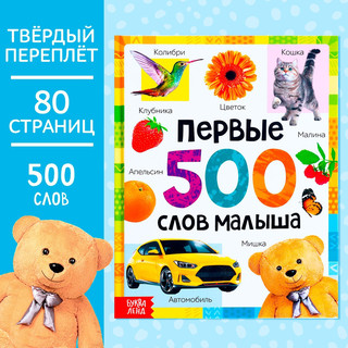 Книга в твёрдом переплёте «Первые 500 слов малыша», 80 стр