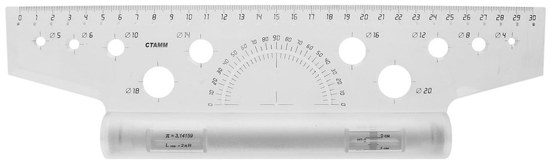 Линейка-рейсшина 30 см металлический ролик