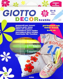 Набор фломастеров для росписи ткани Giotto Decor, 12 цветов