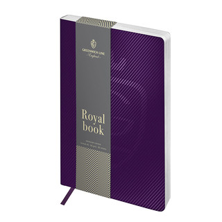 Записная книжка А5 80 л. ЛАЙТ, кожзам 'Royal book', фиолетовый, серебристый cрез