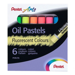 Пастель масляная Pentel 'Arts Oil Pastels' флуоресцентные цвета, 6 мелков