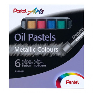 Пастель масляная Pentel 'Arts Oil Pastels' 6 цветов металлик