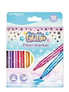 Фломастеры Keyroad Glitter с блестками, 10 цветов