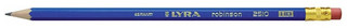 Карандаш чернографитовый Lyra Robinson, шестигранный, с ластиком HB