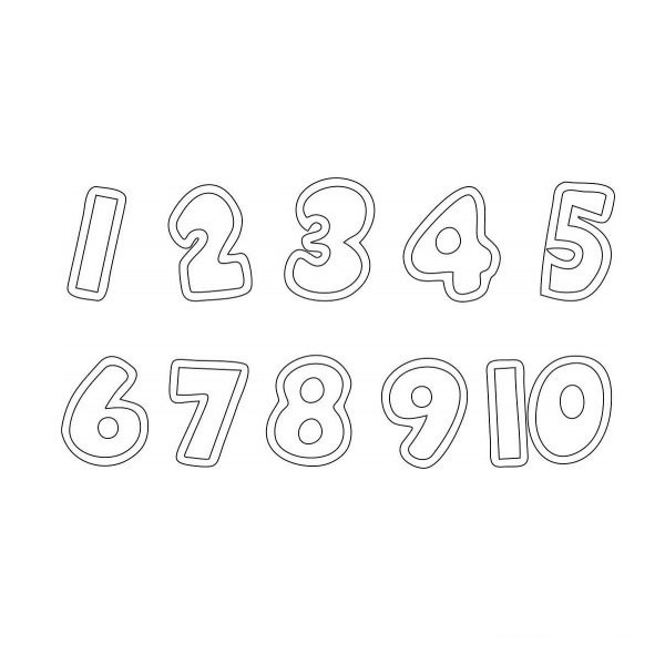 Шаблоны и трафарет цифр от 1 до 10 для вырезания из бумаги: скачать и распечатать А4