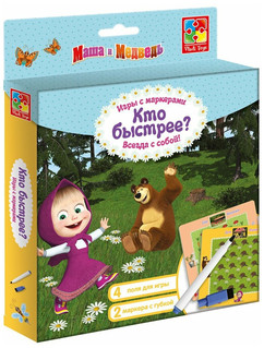 Настольная игра 'Кто быстрее' (Маша и медведь), Vladi Toys