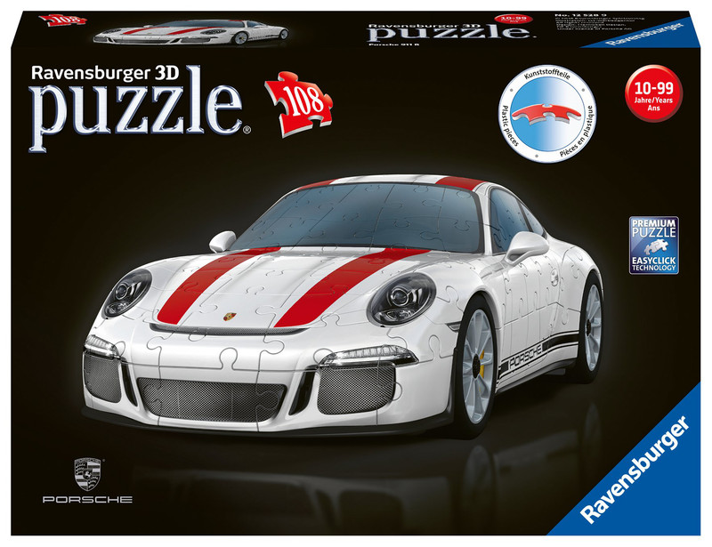 Пазл 3D 'Porsche 911R', 108 элементов Ravensburger, цвет белый, черный