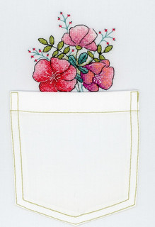 Набор для вышивания крестом на одежде Жар-Птица 'Алое очарование', 8x8 см, арт. В-249, цвет розовый, зеленый