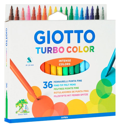 Фломастеры FILA Giotto &#x27;Turbo Color&#x27;, 36 цветов